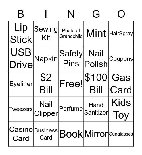 Purse BINGO! Bingo Card