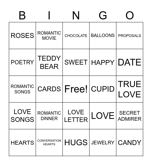 HAPPY VALENTINE'S DAY! Bingo Card