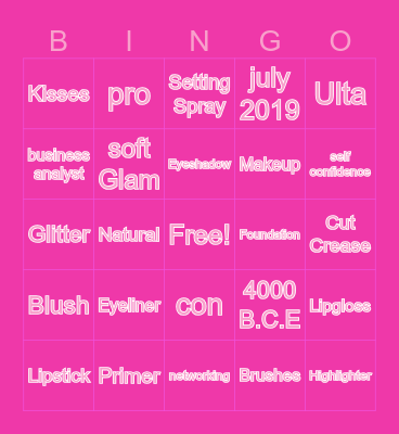 W.O.G Makeup Seminar Bingo Card