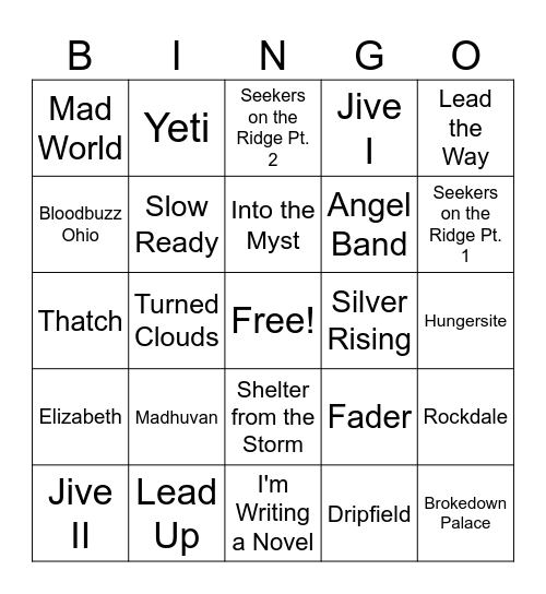Orebolo World Tour Bingo Card
