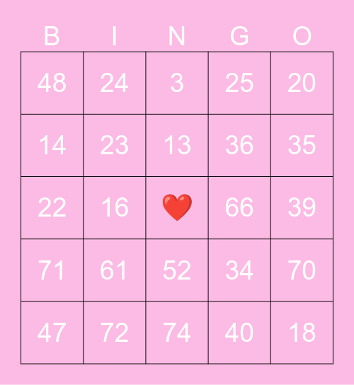 BC2M Valentines Bingo Card