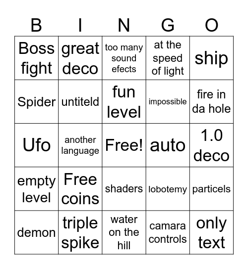 Recent tab biingo Bingo Card
