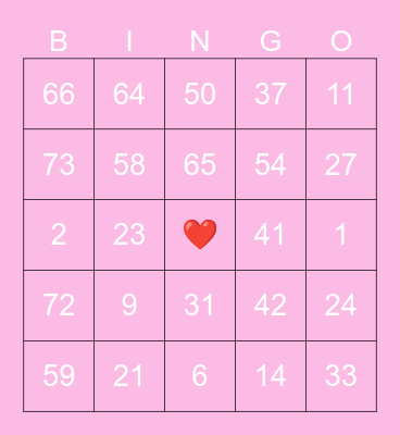 BC2M Valentines Bingo Card