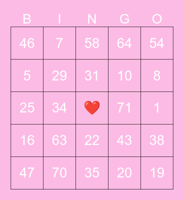 BC2M Valentines Bingo Card