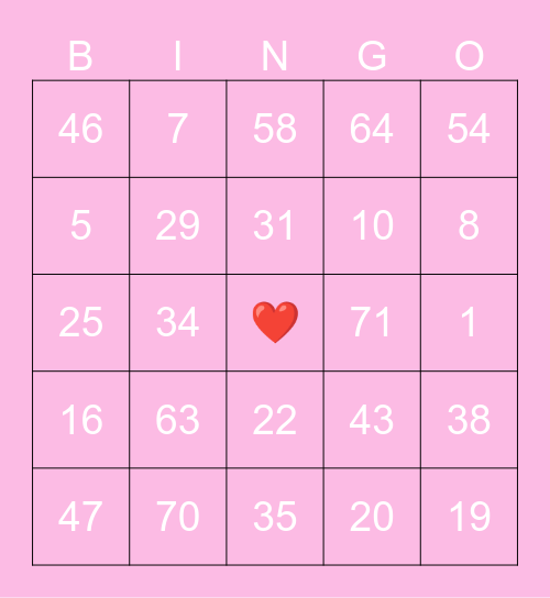 BC2M Valentines Bingo Card