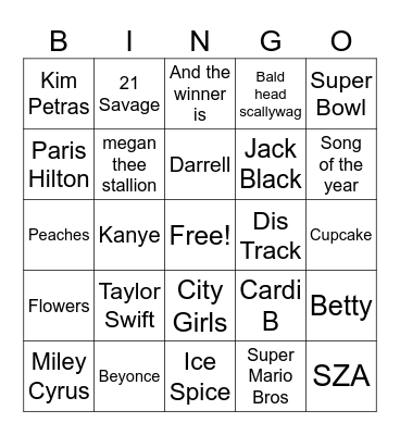Pop Culture 2024 Bingo Card