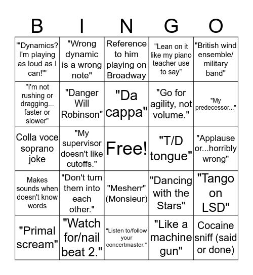 CLEVENGER Bingo Card