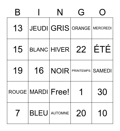 BINGO FLE Bingo Card