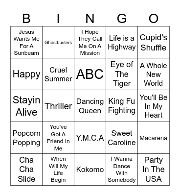 M U S I C Bingo Card