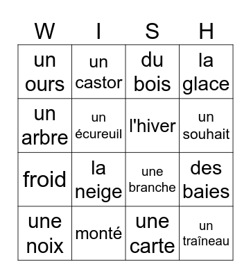 Wish Tree Bingo (French) Bingo Card