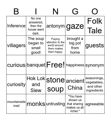 3.3.1 Stone Soup Bingo Card
