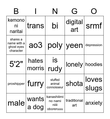 how rudy are you Bingo Card