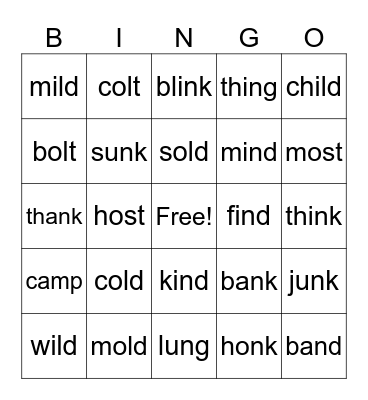 4th grade Bingo Card
