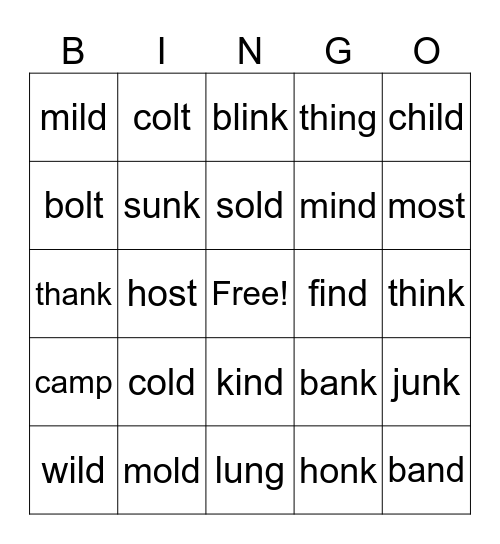 4th grade Bingo Card
