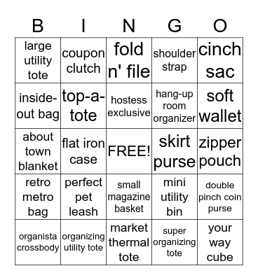 Thirty-One Bingo Card