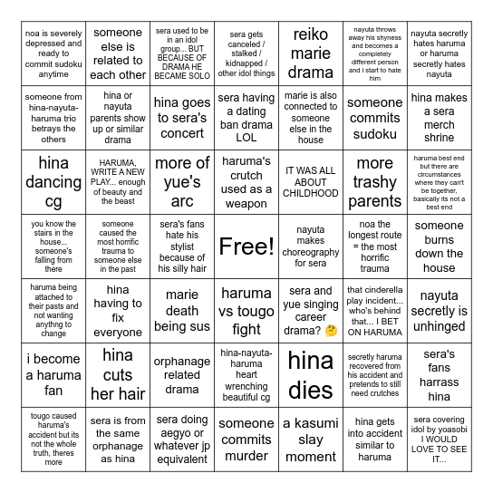 buraha side z bingo Card