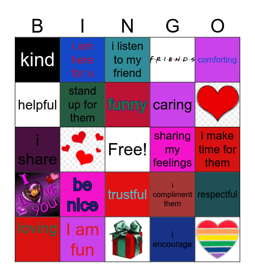 What Makes Me a Good Friend Bingo Card