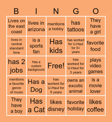 Social Hour Bingo! Bingo Card