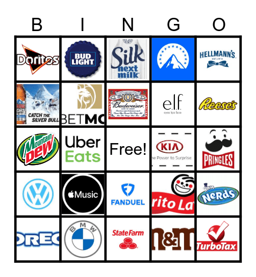 Super Bowl 2024 Ad Bingo Card