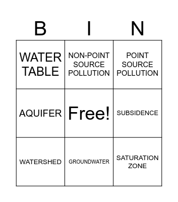 HIGH QUALITY H20 Bingo Card