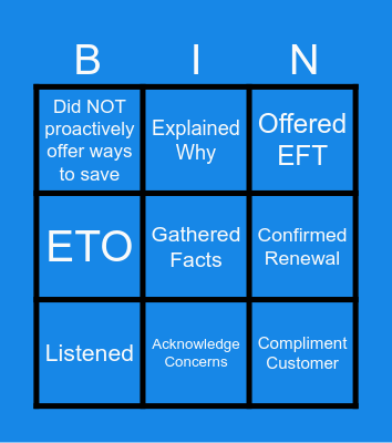 Renewal Bingo Card