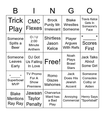 Asig SB Bingo Card