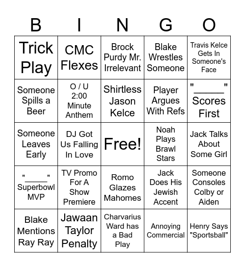 Asig SB Bingo Card