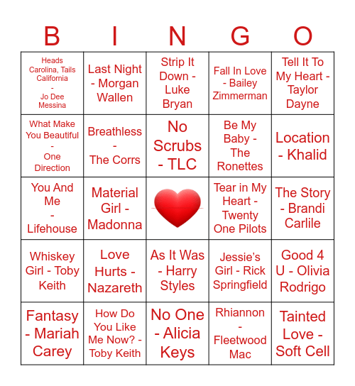VALENTINES DAY MIX Bingo Card