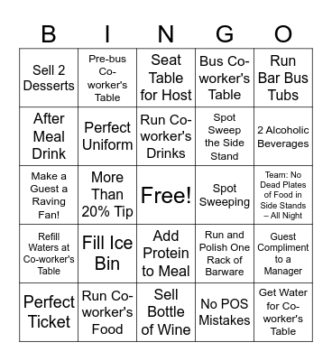 Server Contest Bingo Card