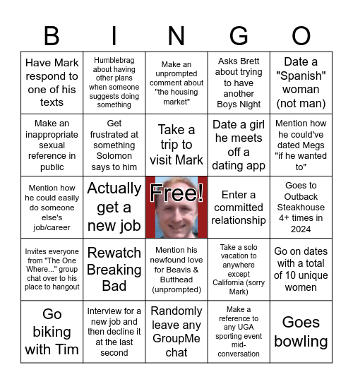 Andrew Smith - 2024 Bingo Card