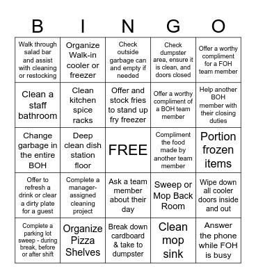 FEBRUARY BOH FUN! Bingo Card