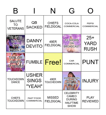 Superbowl (Taylor's Version) Bingo Card