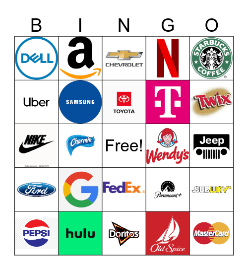 Super Bowl Commercials Bingo Card