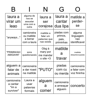 Bingo das noob pro e hacker Bingo Card