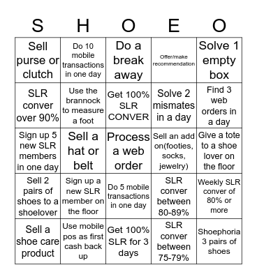 DSW  Bingo Card