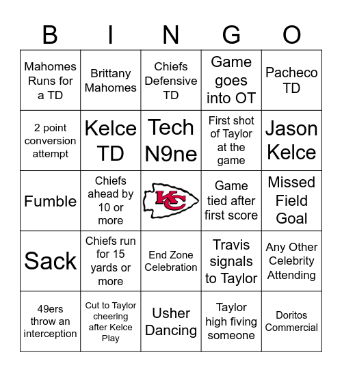 Taylor + Travis Bingo Card