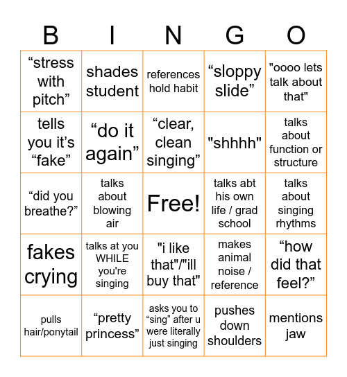 Scott Studio Bingo Card