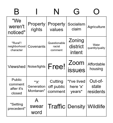 Boards & Committees Bingo Card