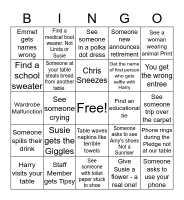 Teacher of the Year BINGO Card