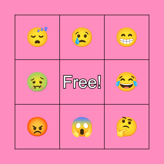 Feelings Bingo Card