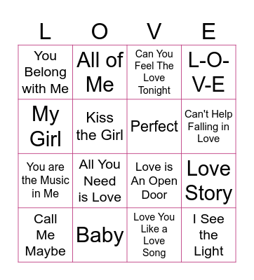 Valentine's Day BINGO Card