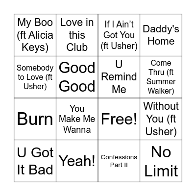 Usher at Super Bowl LVIII Bingo Card