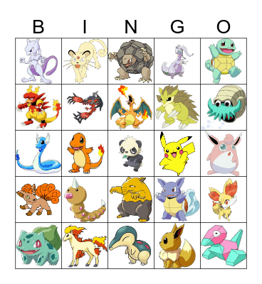 LE Pokemon Bingo Card