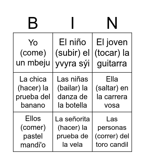 San Juan ára Bingo Card