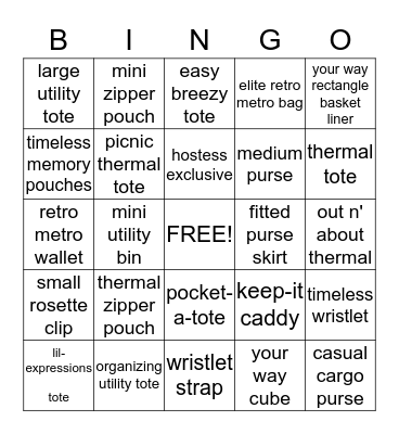 Thirty-One Bingo Card