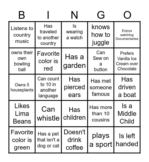 CCSP Getting to Know You Bingo Card