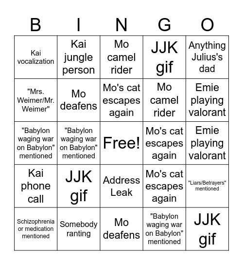 Discord bingo 2 Bingo Card