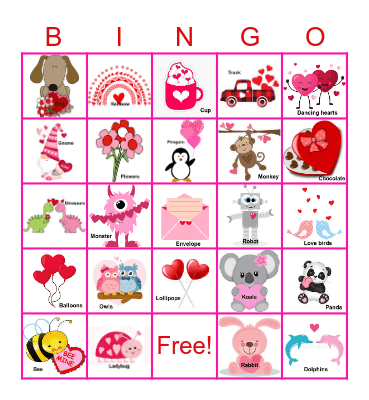 Valentines Day Bingo Card