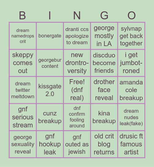 2024 dt bingo :D Bingo Card