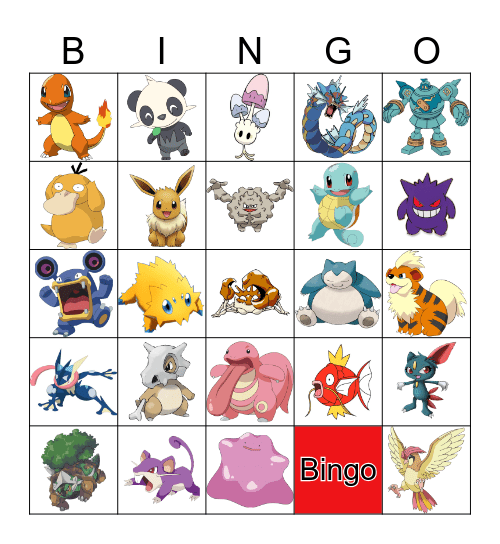 Detective Pikachu Bingo Card